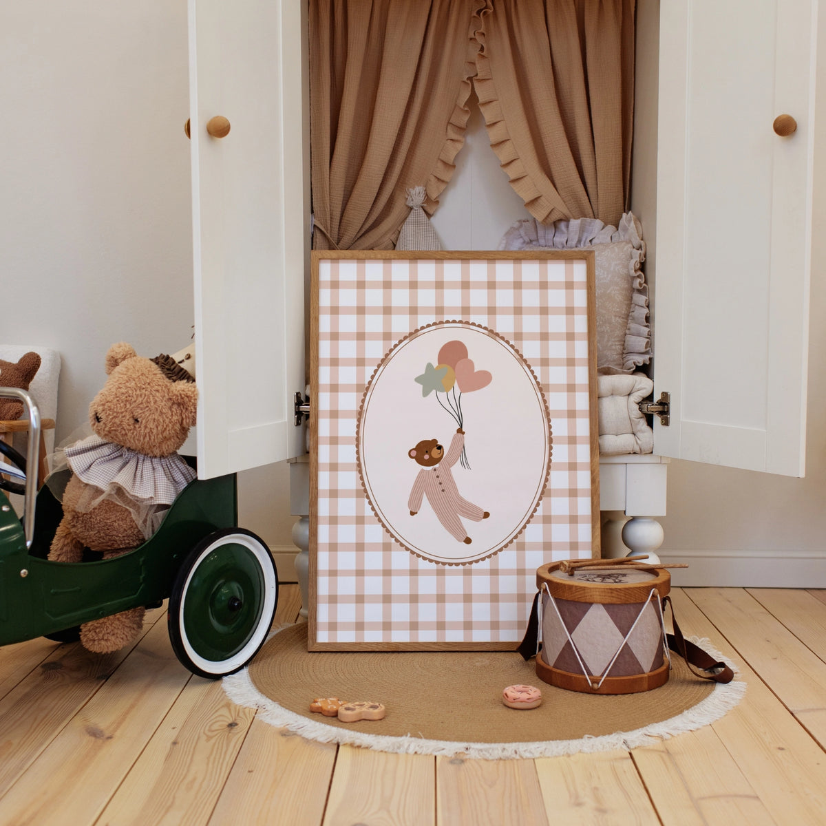 Teddy Bear Nursery Wall Art, Whimsical Kids Decor – Wall Art Prints ...