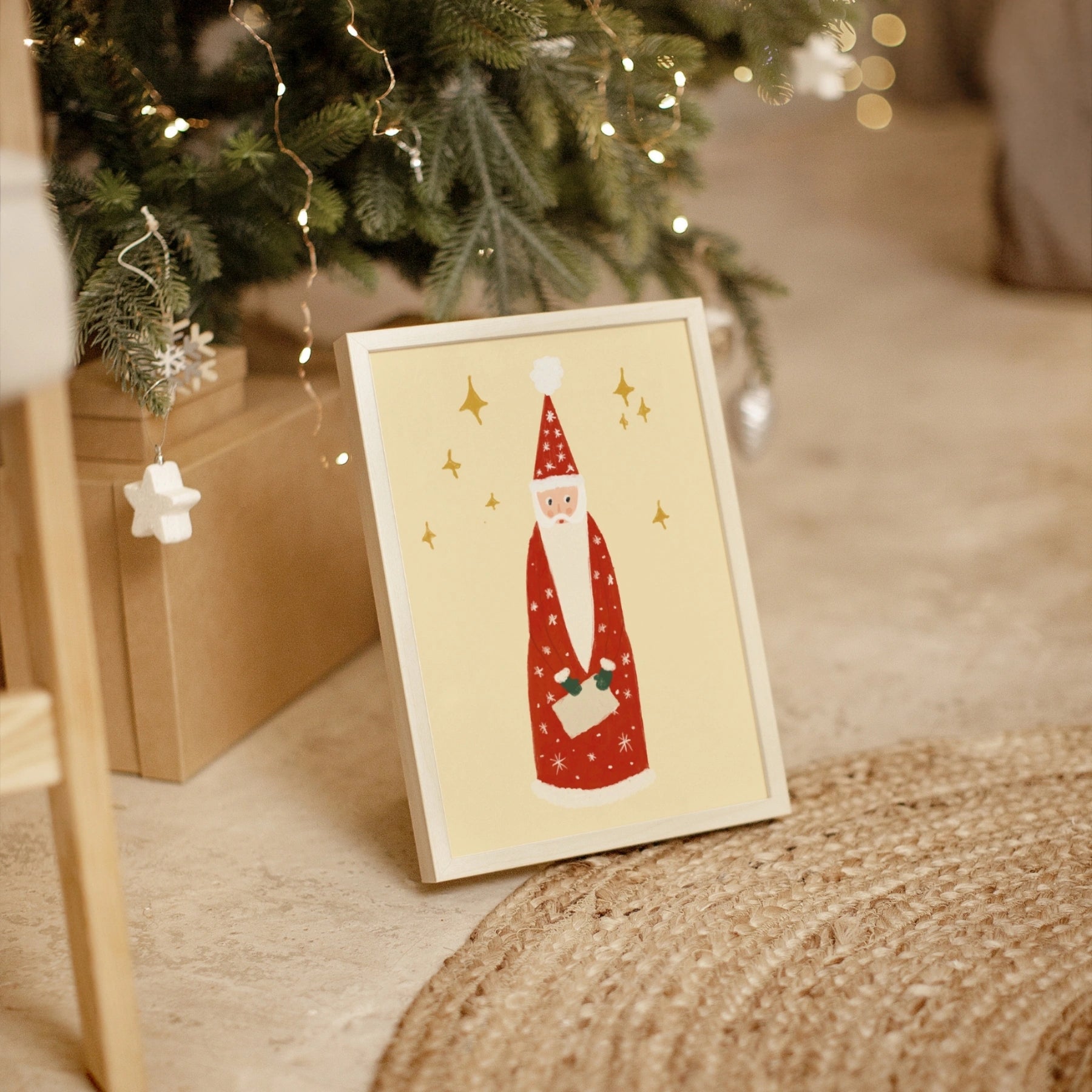 Stampa natalizia vintage di Babbo Natale