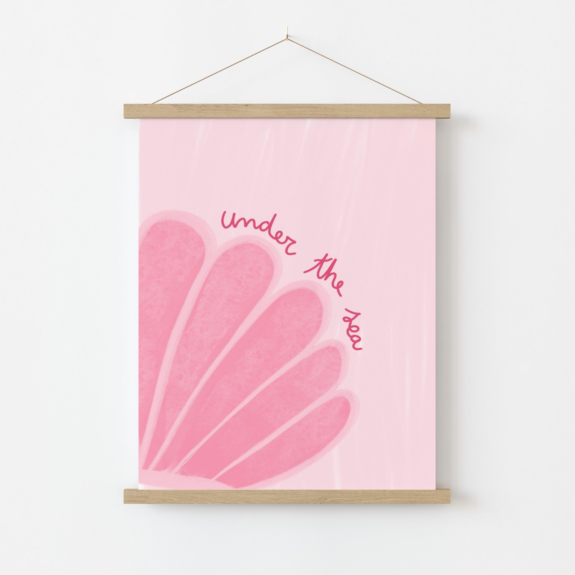 Under the Sea Wall Art Print - Pink Seashell Coastal Poster