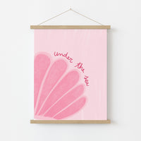 Under the Sea Wall Art Print - Pink Seashell Coastal Poster