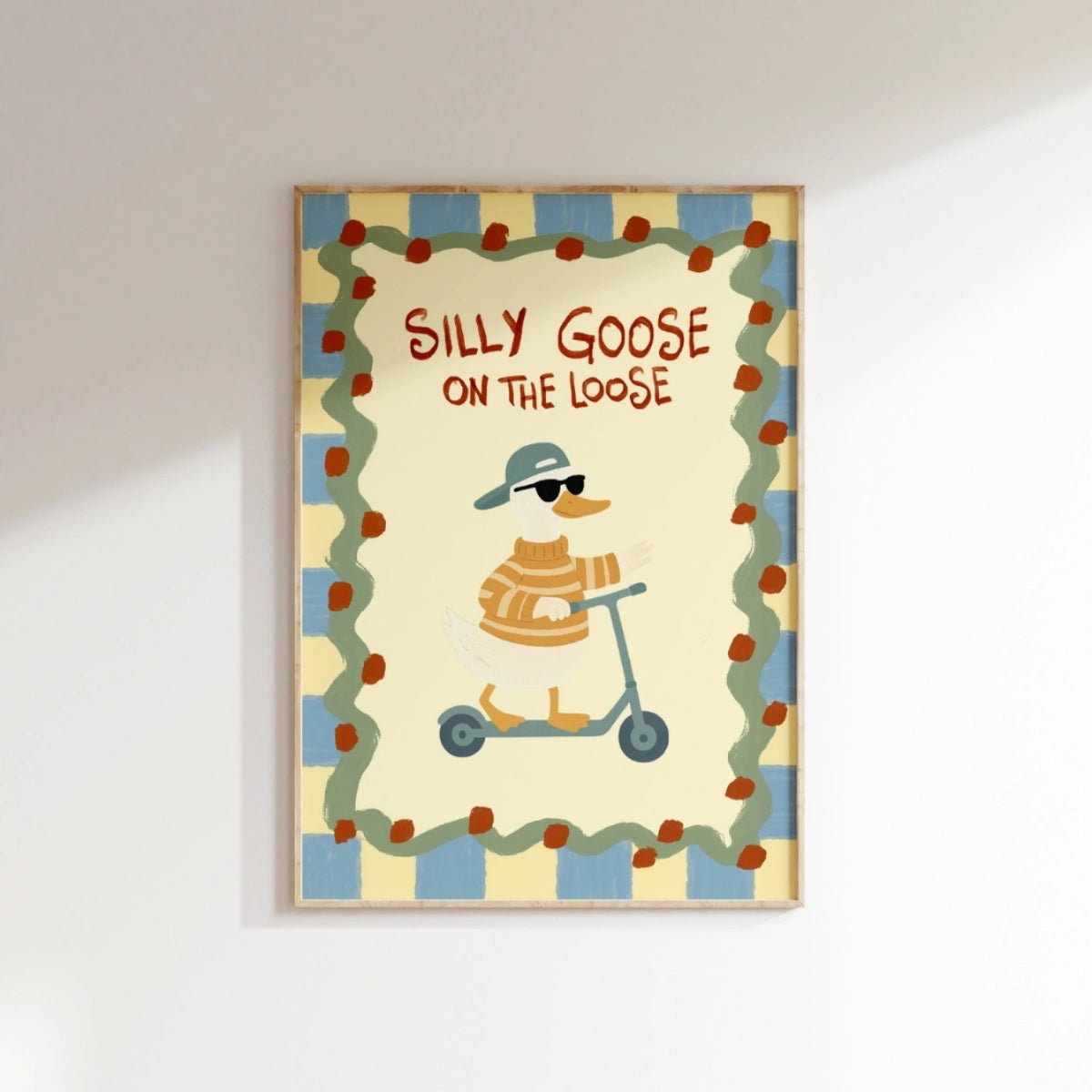 Silly Goose Nursery Print, Colorful Kids Decor