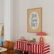 Sea, Sun, Salt Yellow Stripes - Coastal Wall Art