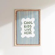 Cool Kids Live Here Blue, Nursery & Kids Wall Art
