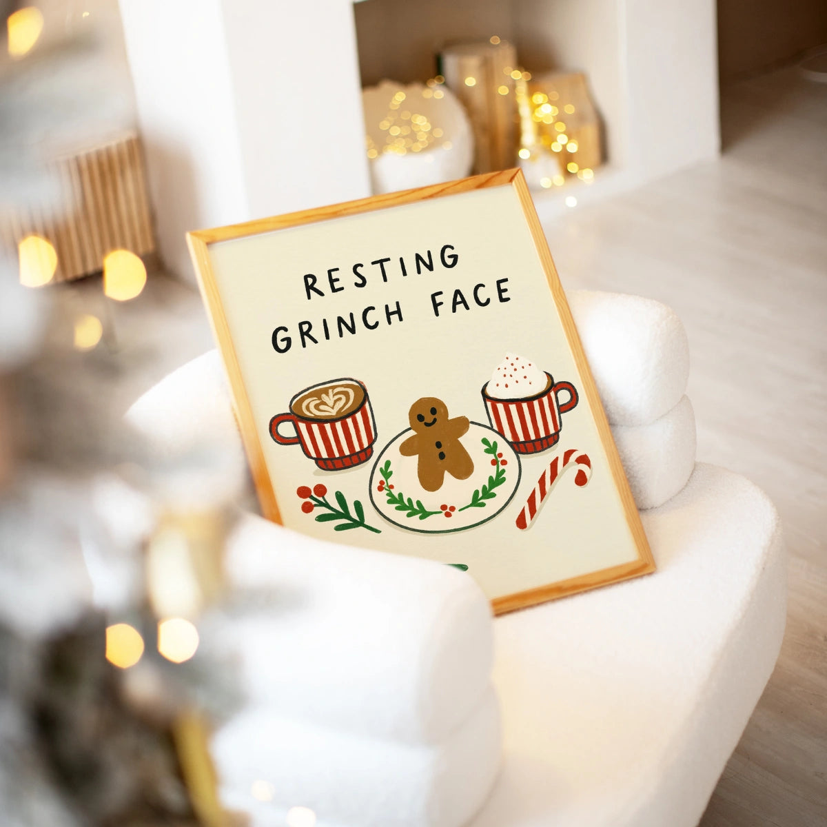 Resting Grinch Face Christmas Print