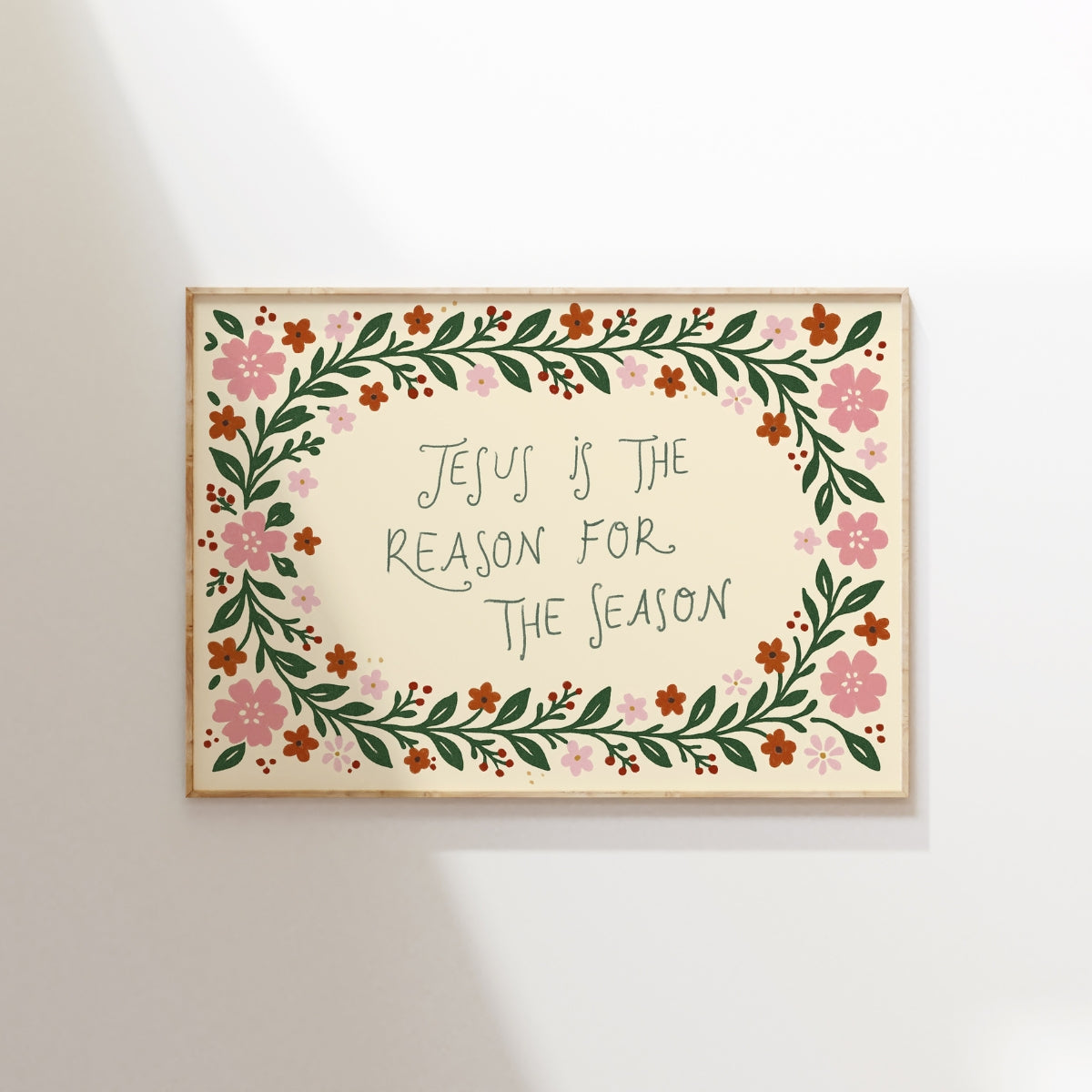 Impression citation biblique florale, Décoration murale chrétienne