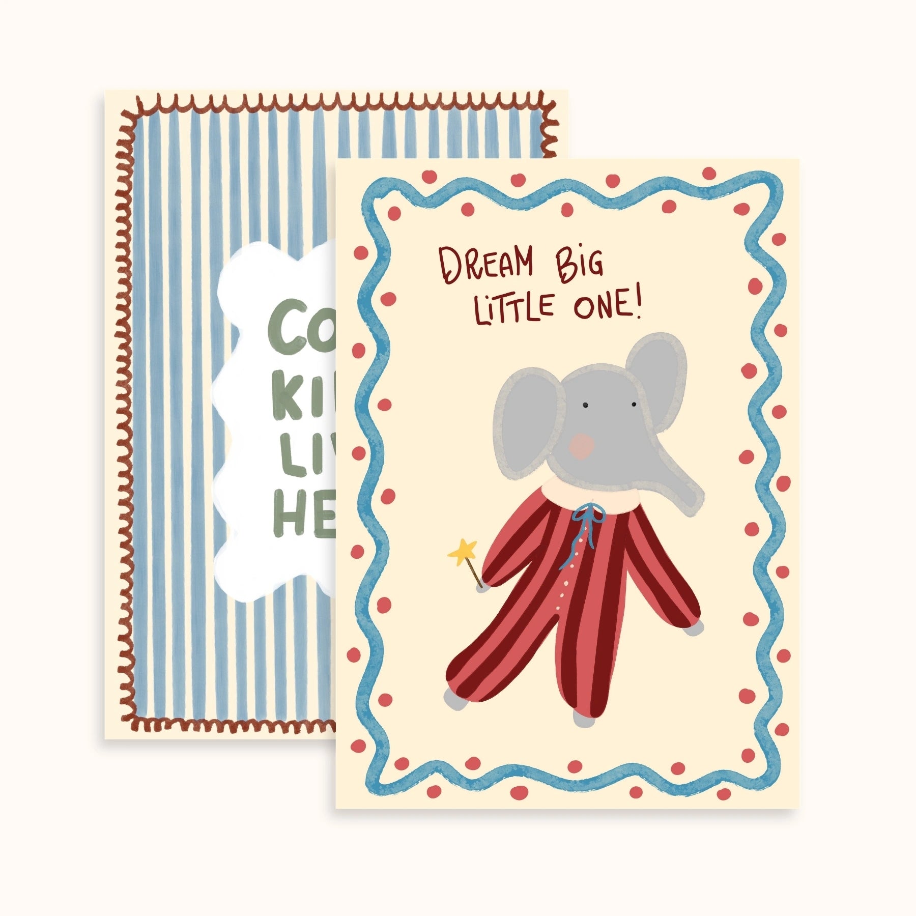 Cute Elephant and Quote Nursery Wall Art Set of 2