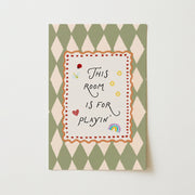 This Room Is for Playin’ in Green – Nursery & Kids Wall Art