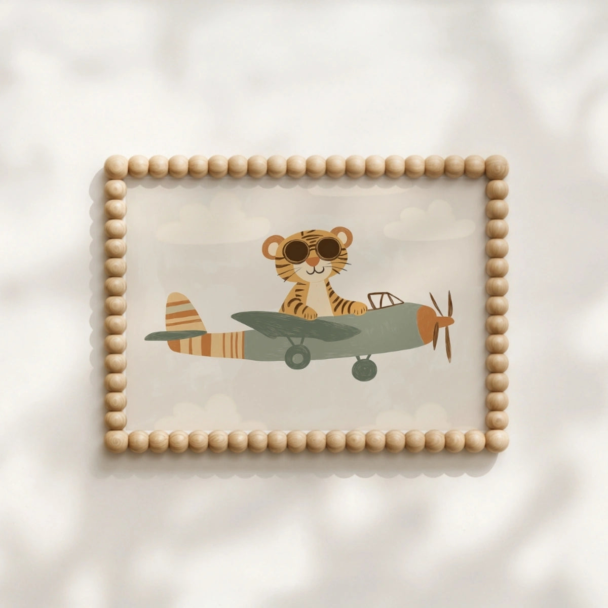 Stampa per Asilo Nido Pilota Tigre, Decorazione Stanza Bambini