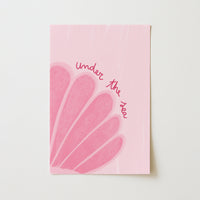 Under the Sea Wall Art Print - Pink Seashell Coastal Poster