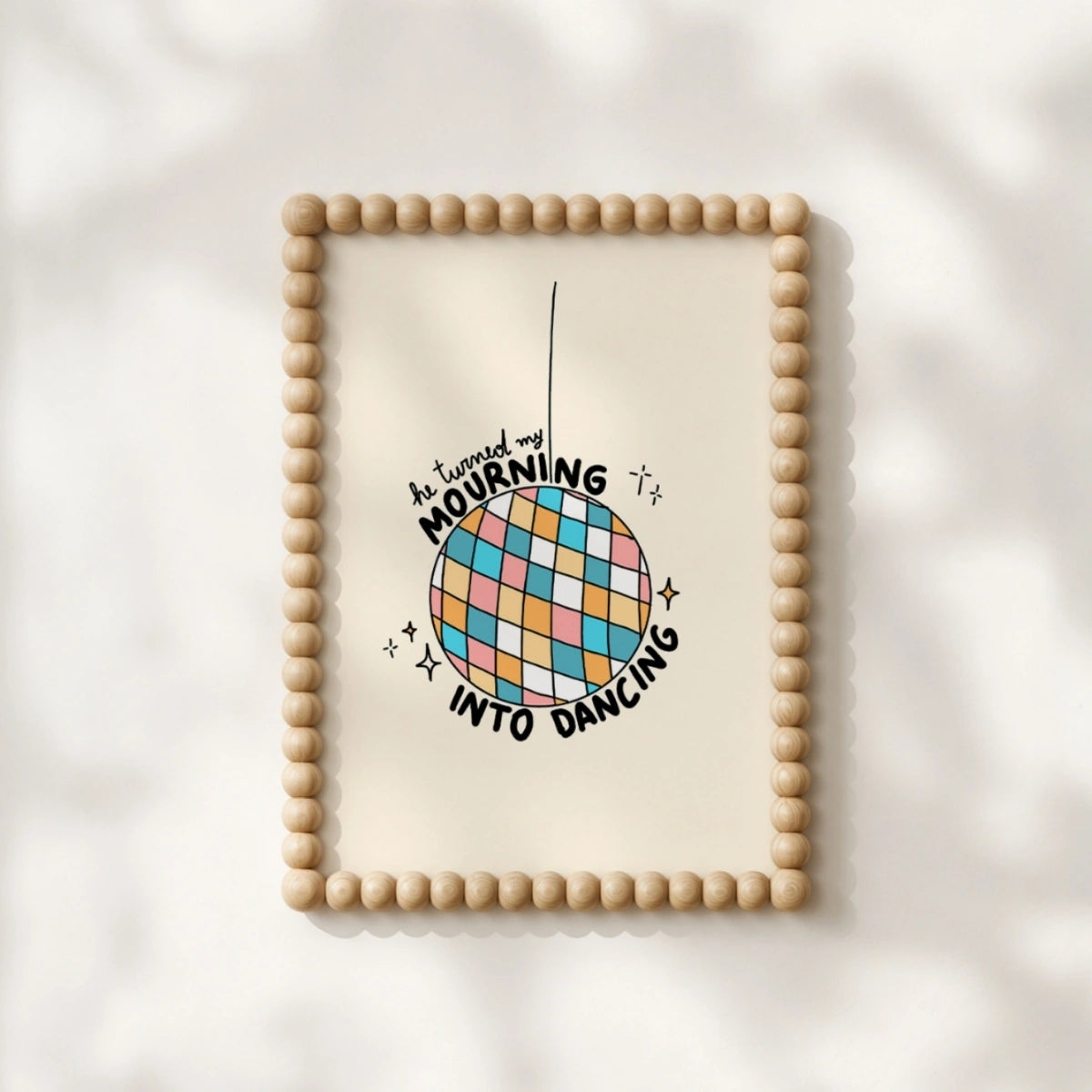 Mourning Into Dancing Print – Christian Disco Ball Wall Art, Christian Wall Decor