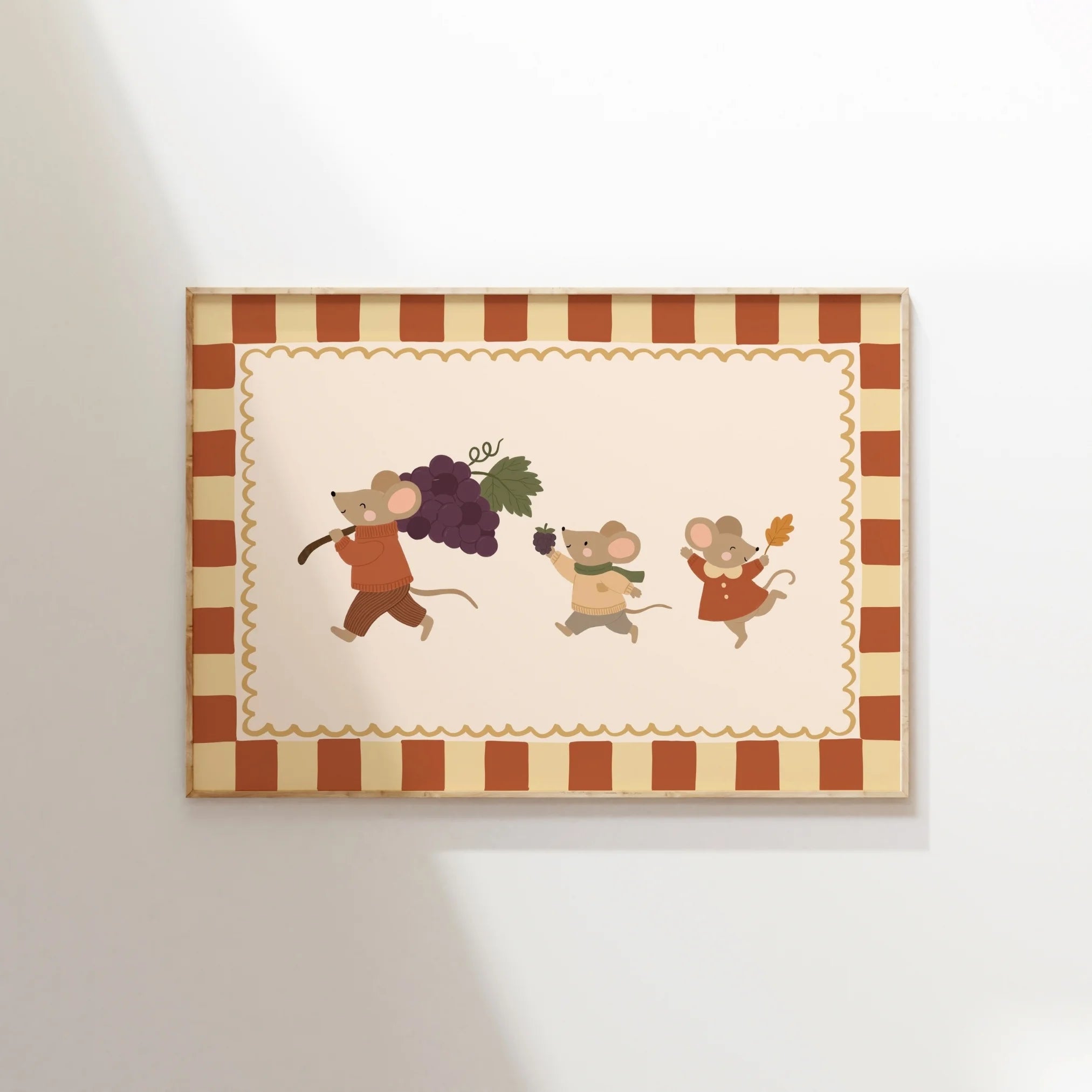 Three Little Harvest Mice – Nursery & Kids Wall Art