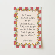 Jeremiah Scripture with Flowers – Christian Wall Art
