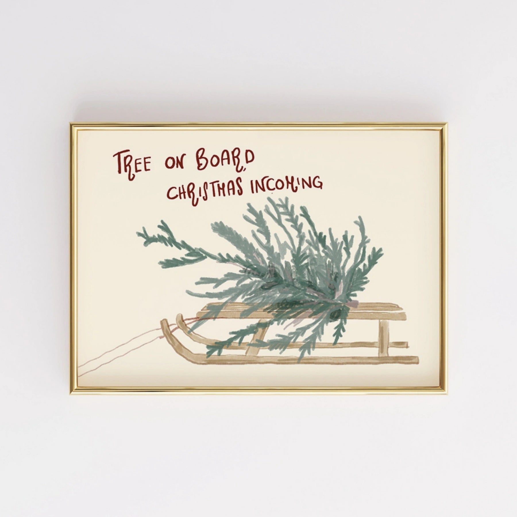 Decorazione murale con slitta natalizia