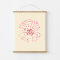 Disco Pearl Print – Fun Pink Coastal Wall Art