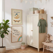 Silly Goose and Baby You’re Magic nursery prints displayed in a children’s room