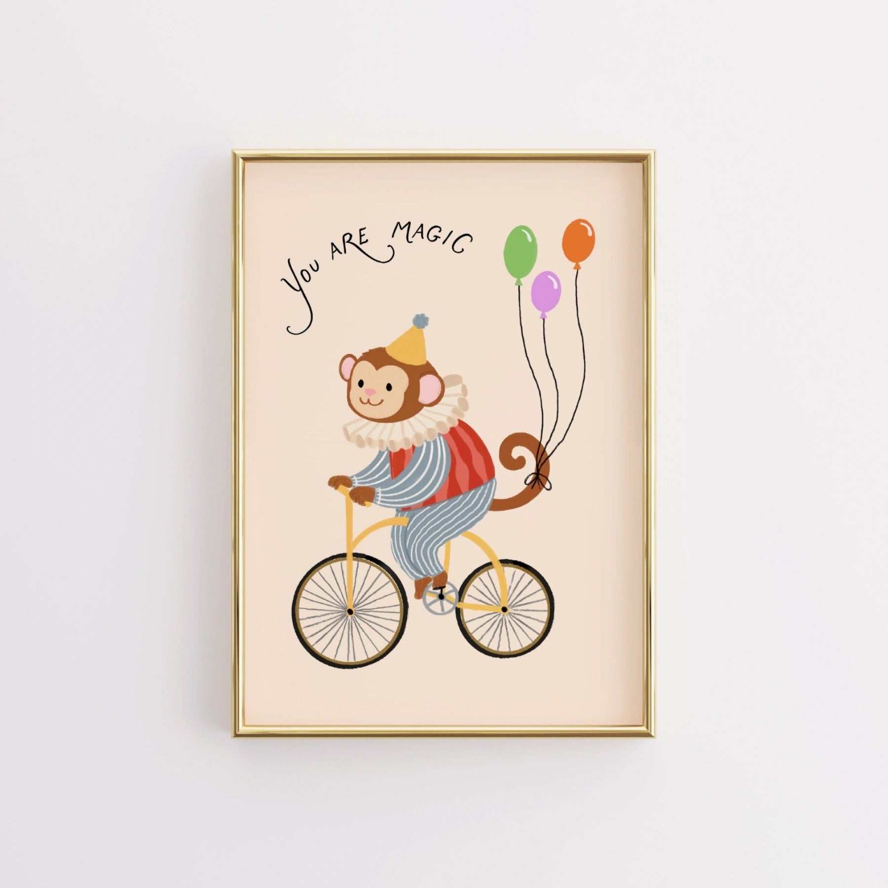 Stampa nursery con scimmia del circo