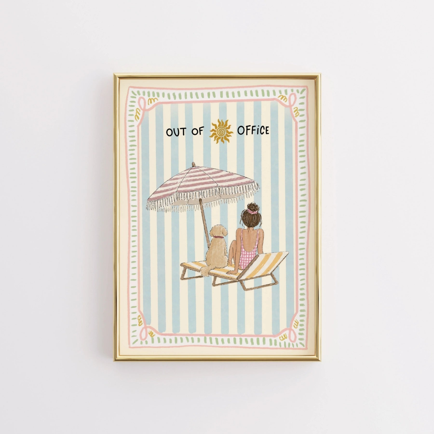 Trendy Beach Girl Print, Coastal Wall Decor