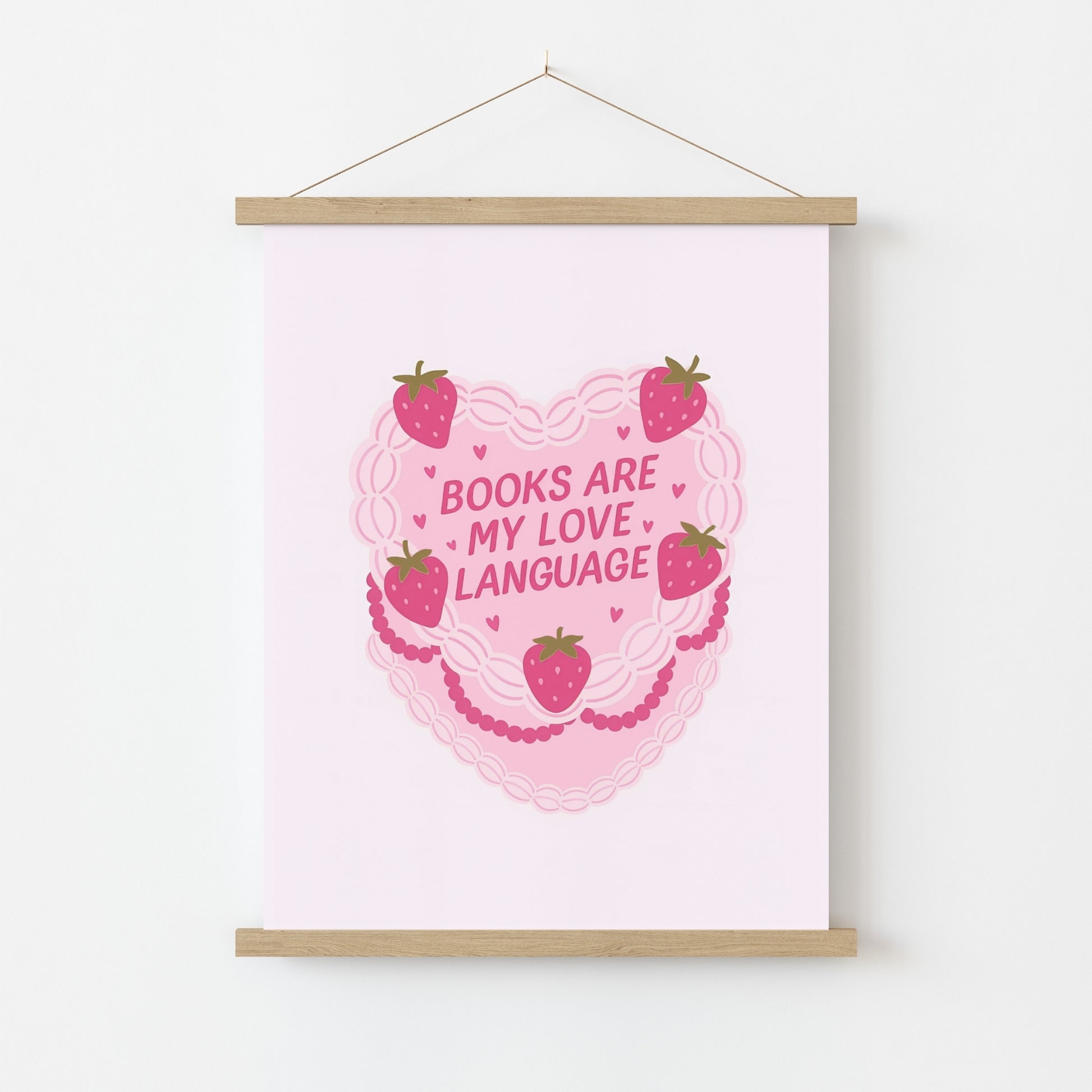 Books Are My Love Language  – Pink Bookish Print