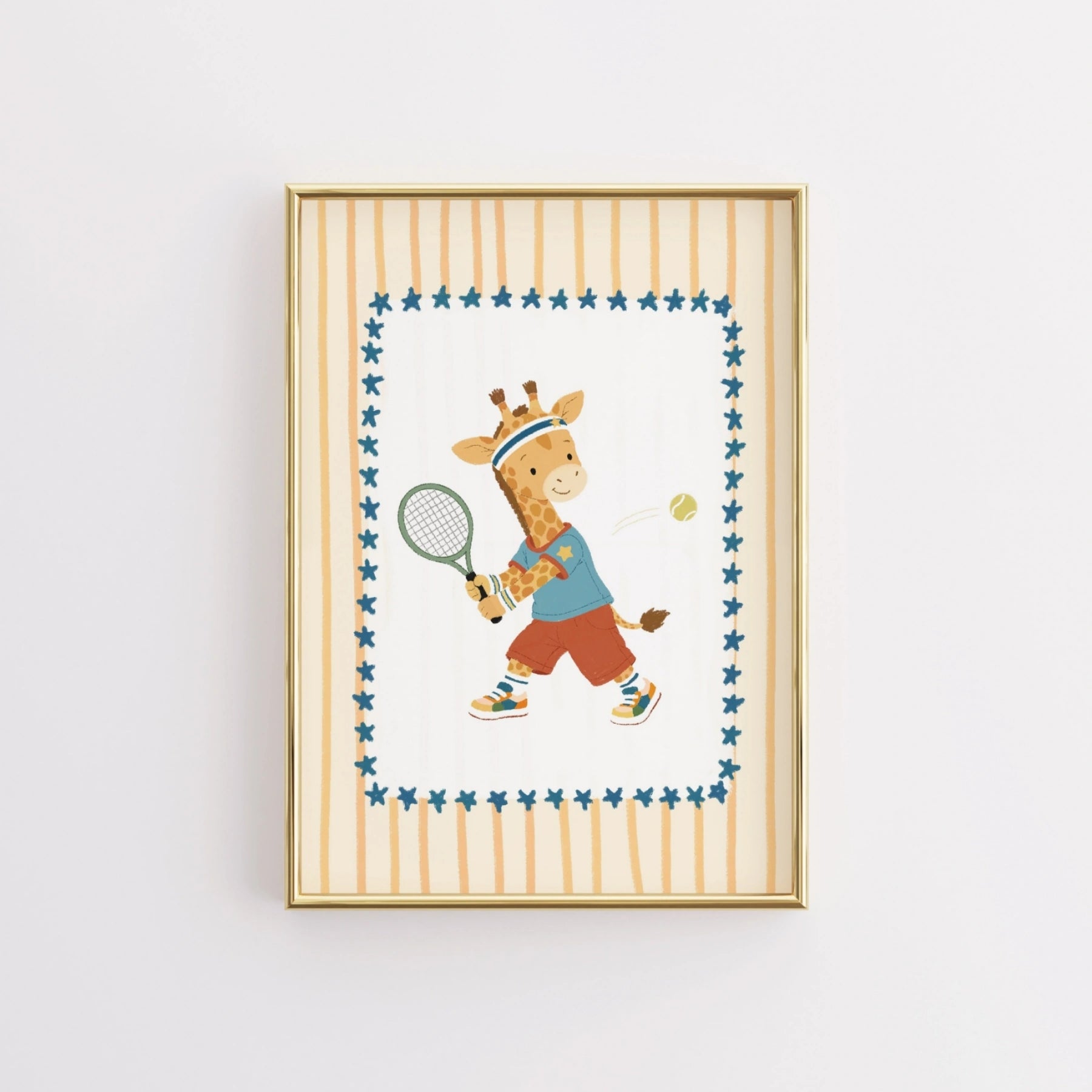 Tennis Giraffe Nursery Wall Art