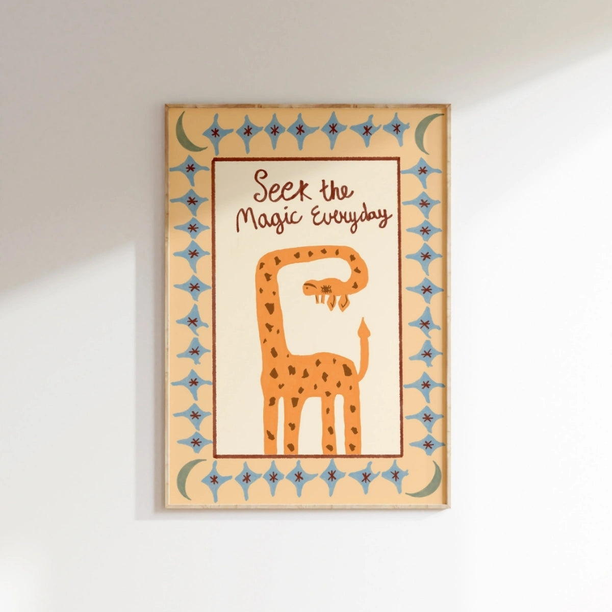 Whimsical Giraffe Wall Art, Colorful Kids Decor