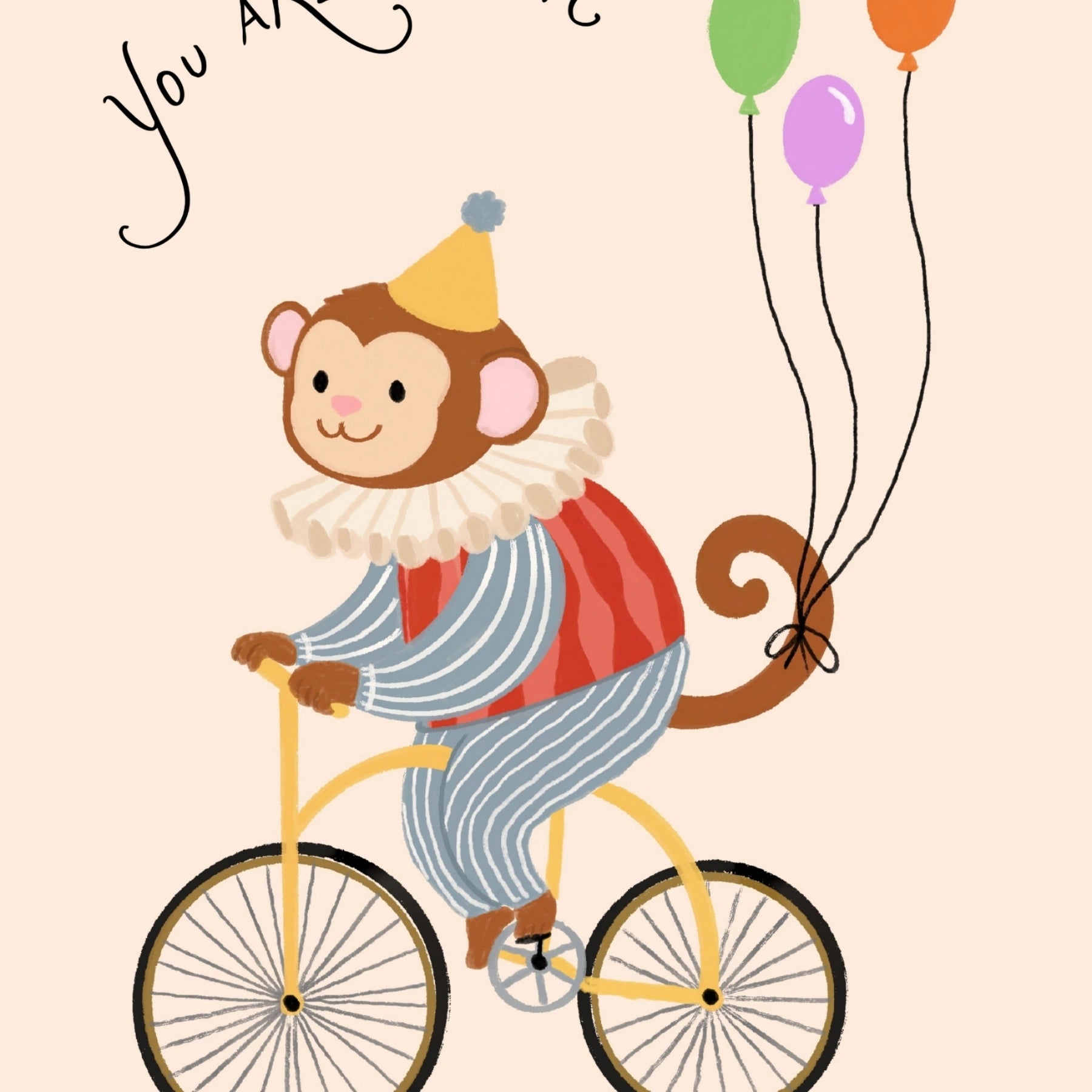 Stampa nursery con scimmia del circo