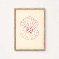 Disco Pearl Print – Fun Pink Coastal Wall Art