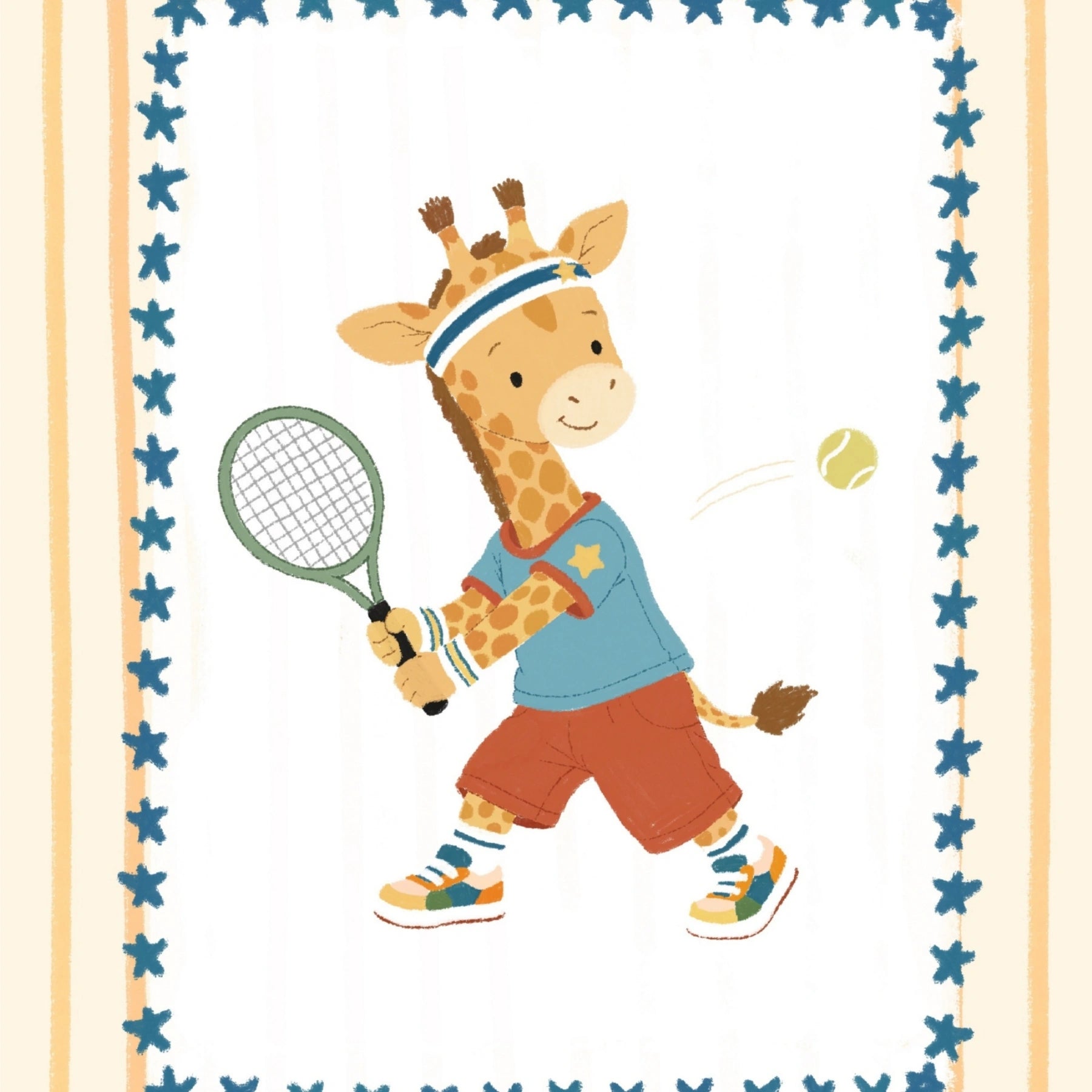 Tennis Giraffe Nursery Wall Art