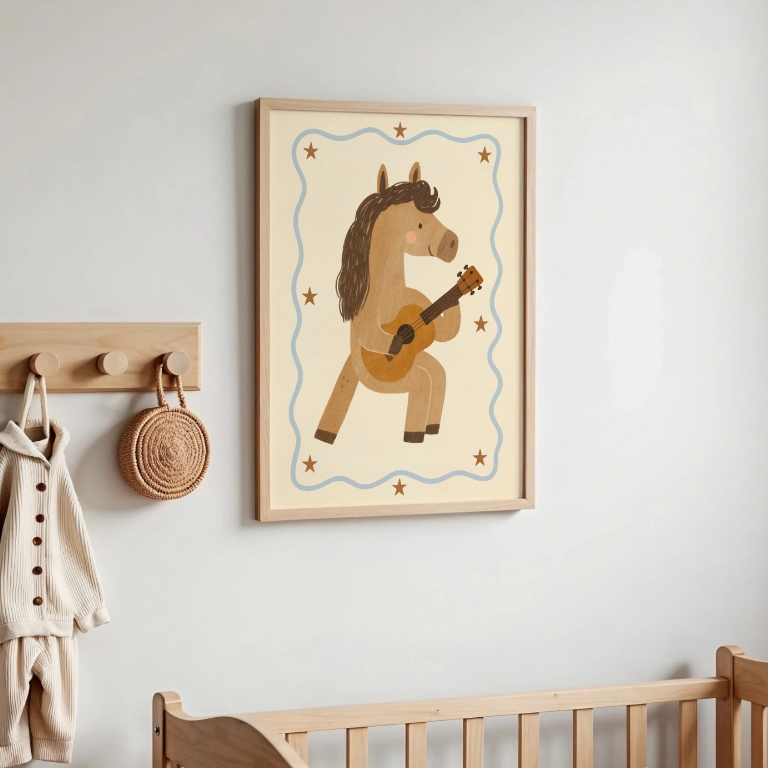 Horse Playing Guitar Nursery Print