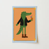 Cool Crocodile Nursery Print, Colorful Kids Decor
