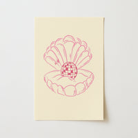 Disco Pearl Print – Fun Pink Coastal Wall Art