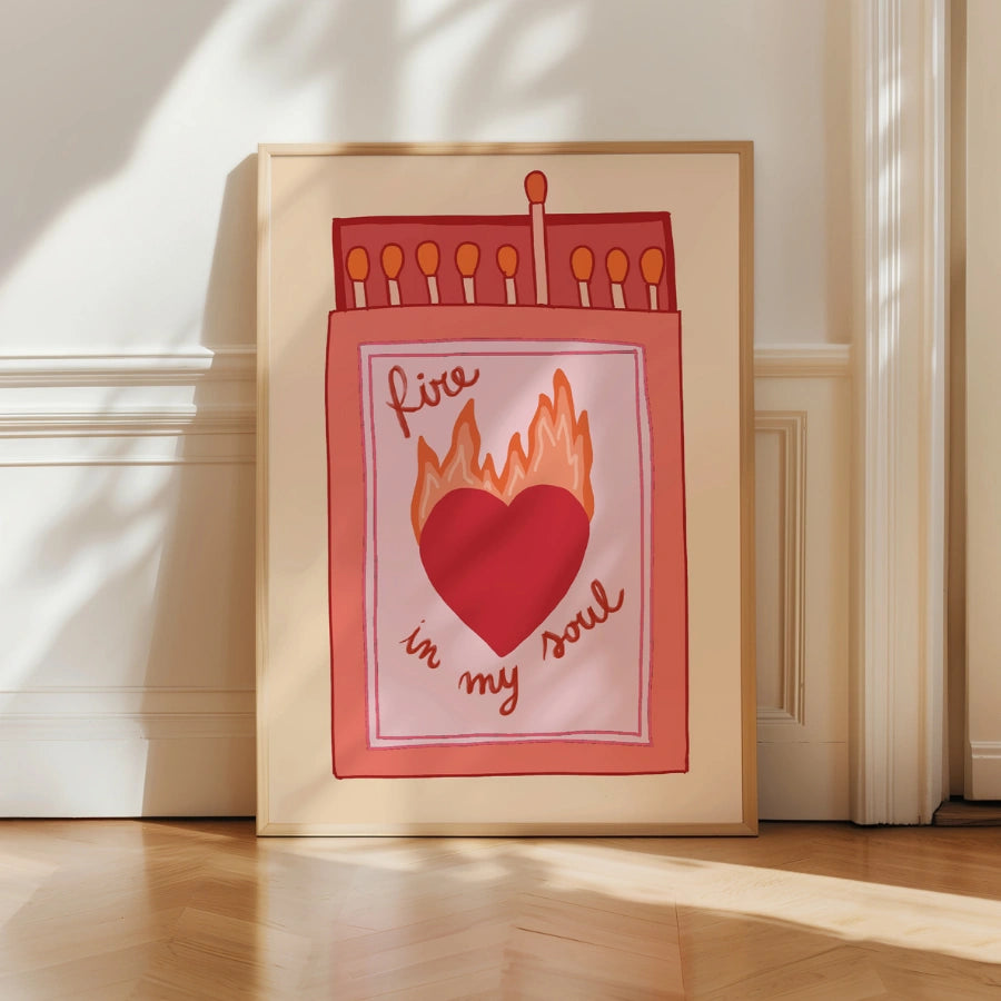 Fire in My Soul Christian Wall Art – Bold Matchbox Faith Print
