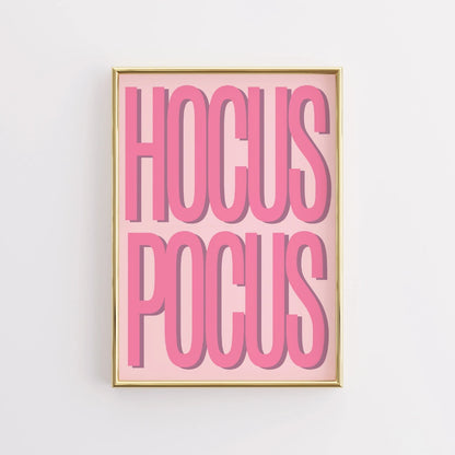 Funny Halloween Typography Print – Pink Hocus Pocus Wall Art