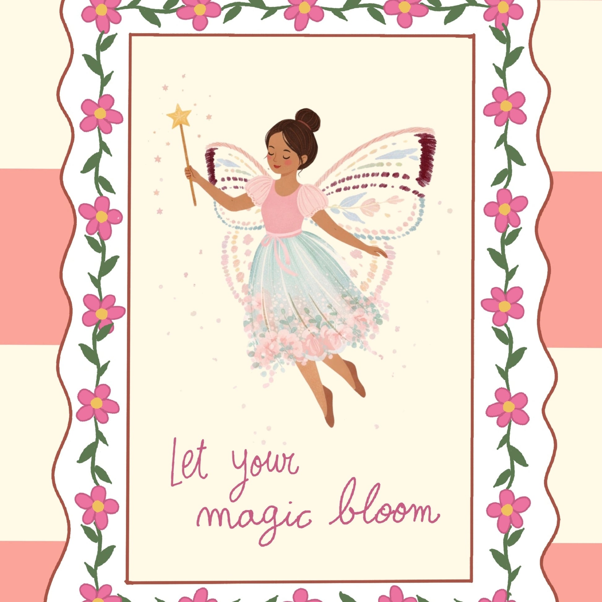 Pink Fairy Girl Nursery Print