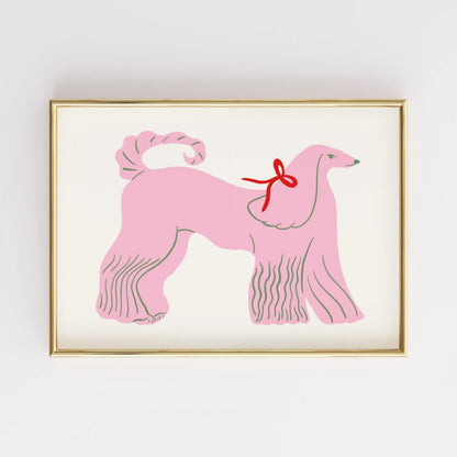Pink Poodle Nursery Print – Cute Animal Wall Art for Kids