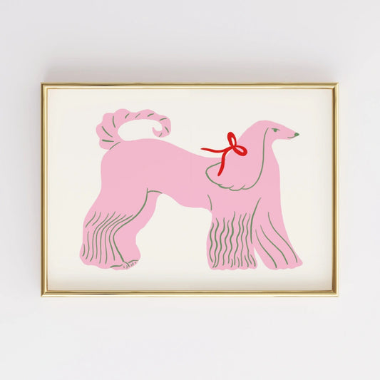 Pink Poodle Nursery Print – Cute Animal Wall Art for Kids