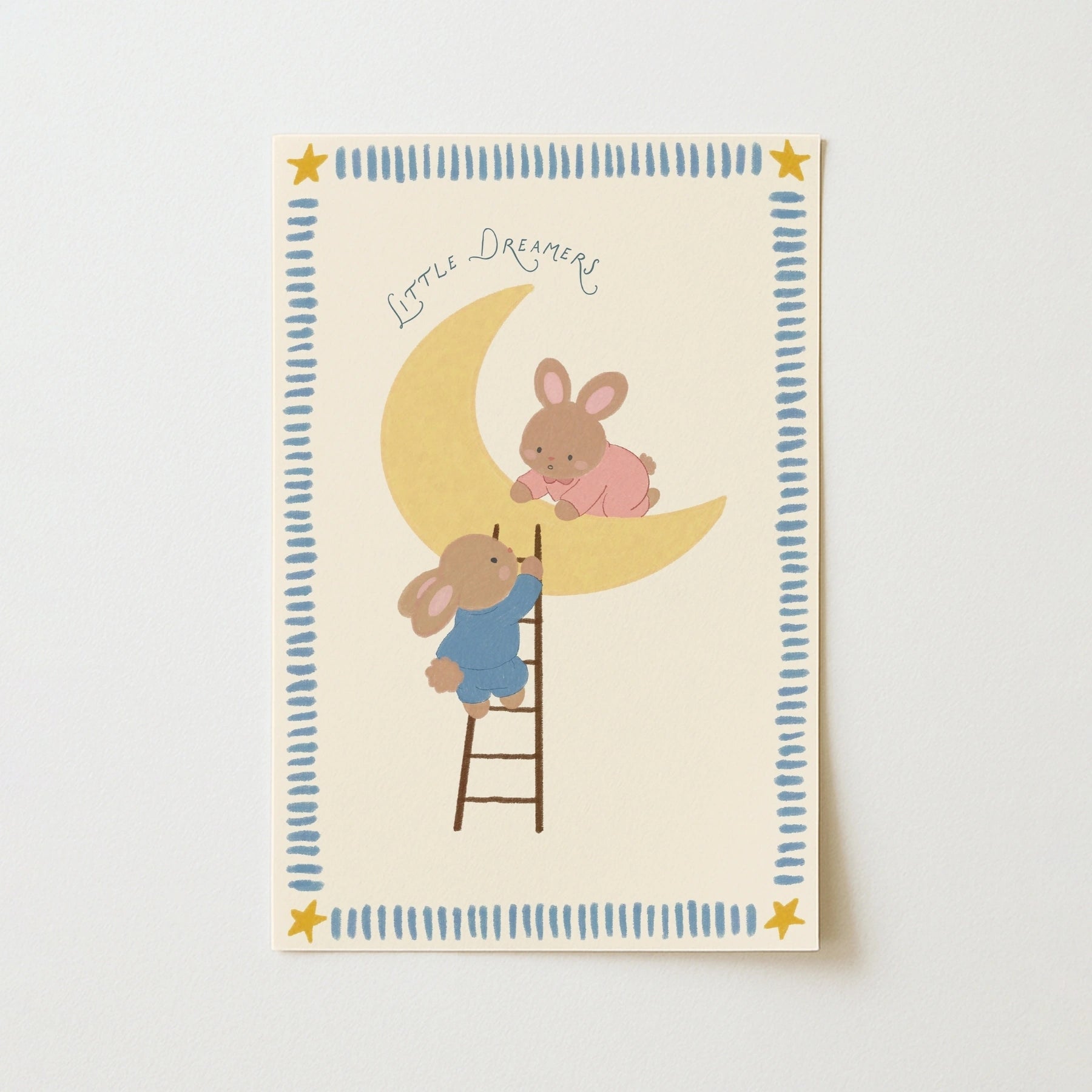 Arte da parete con coniglietto e luna