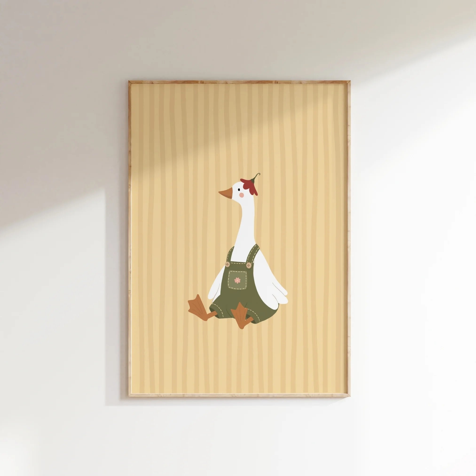 Little Goose in Green Overalls – Nursery & Kids Wall Art
