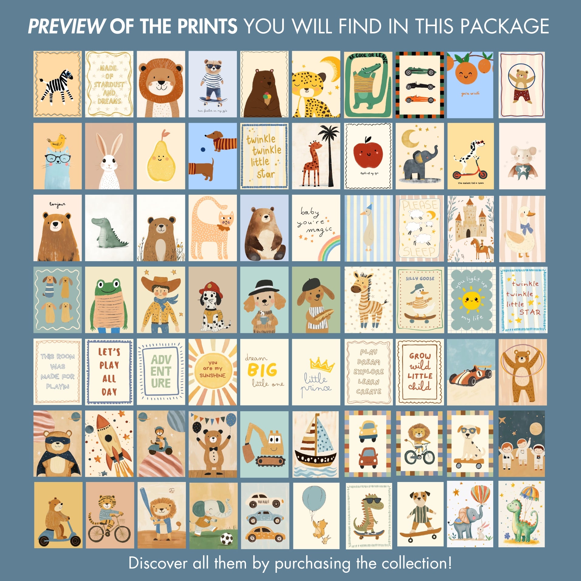 Handmade Whole Nursery Decor, over 1100 prints.