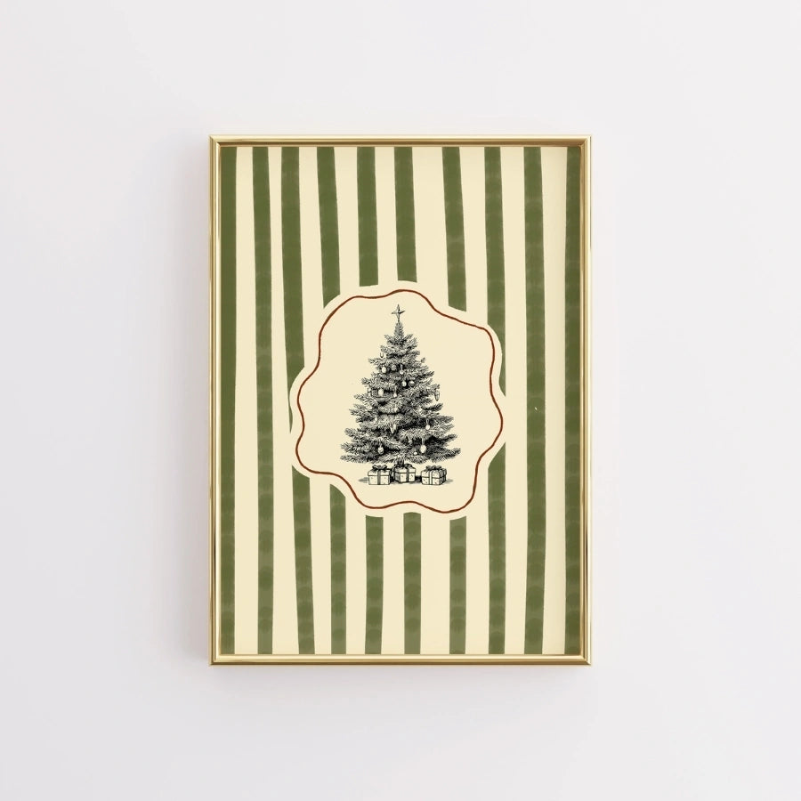 Vintage Christmas Tree Wall Art