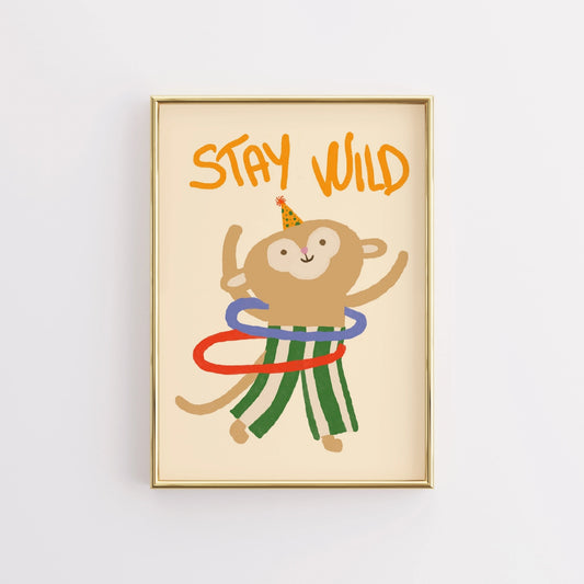 Stay Wild Monkey Print – Fun Nursery Wall Art for Kids