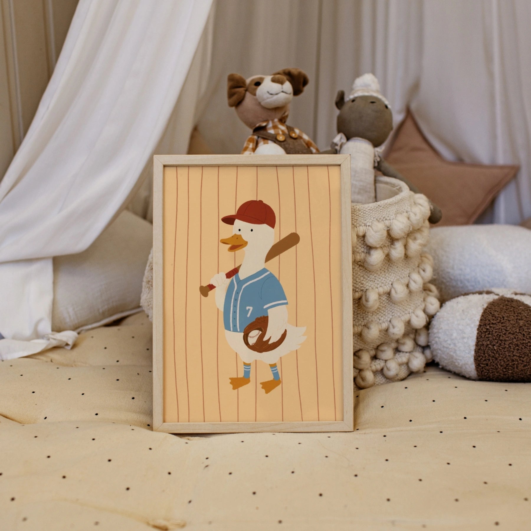 Baseball Duck Nursery Wall Art