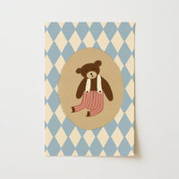 Vintage Teddy Bear Nursery Print, Vintage Nursery Decor