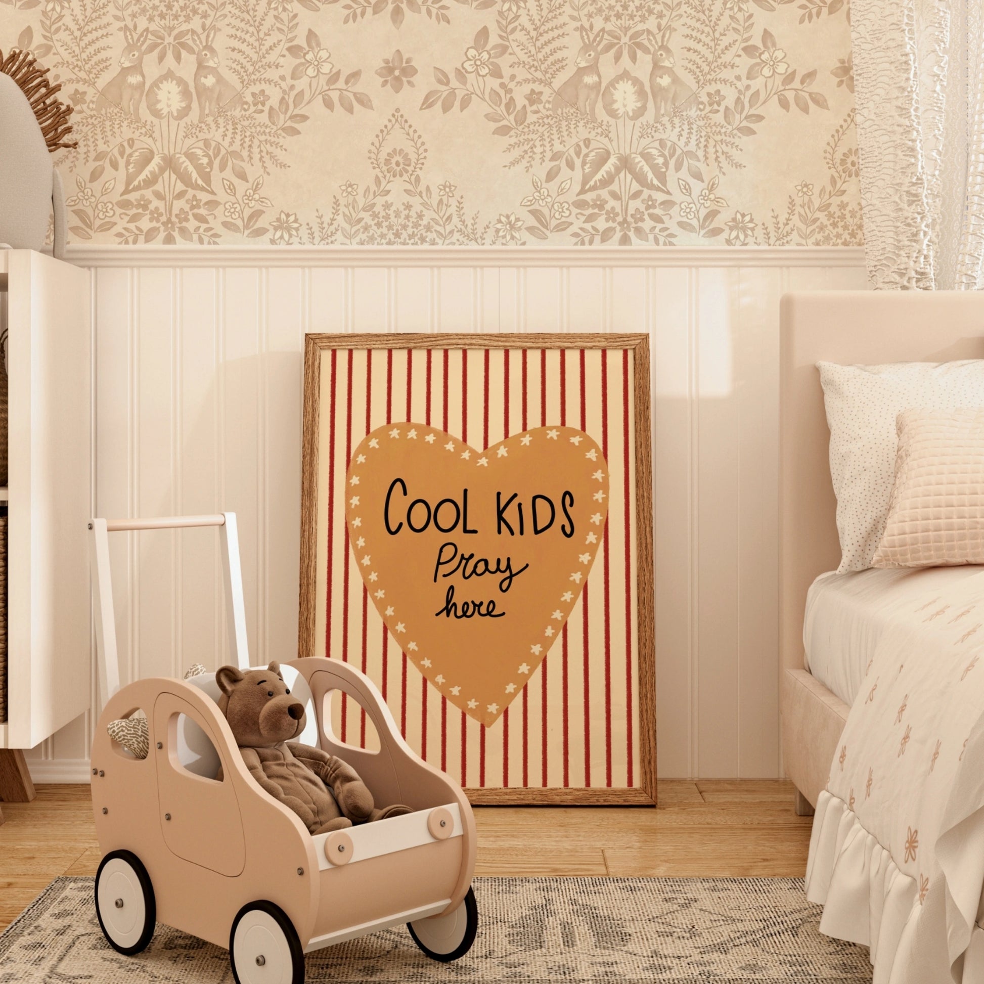 Poster vintage a righe per la cameretta dei bambini