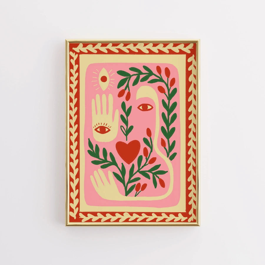 Sacred Symbols Boho Wall Art – Bohemian Aesthetic Print