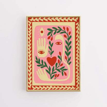 Sacred Symbols Boho Wall Art – Bohemian Aesthetic Print