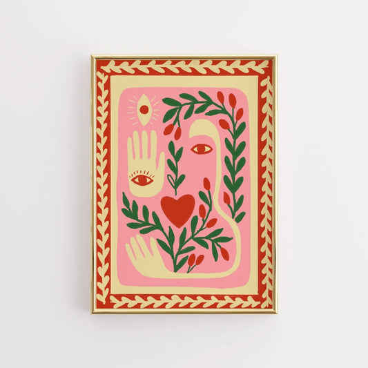 Sacred Symbols Boho Wall Art – Bohemian Aesthetic Print