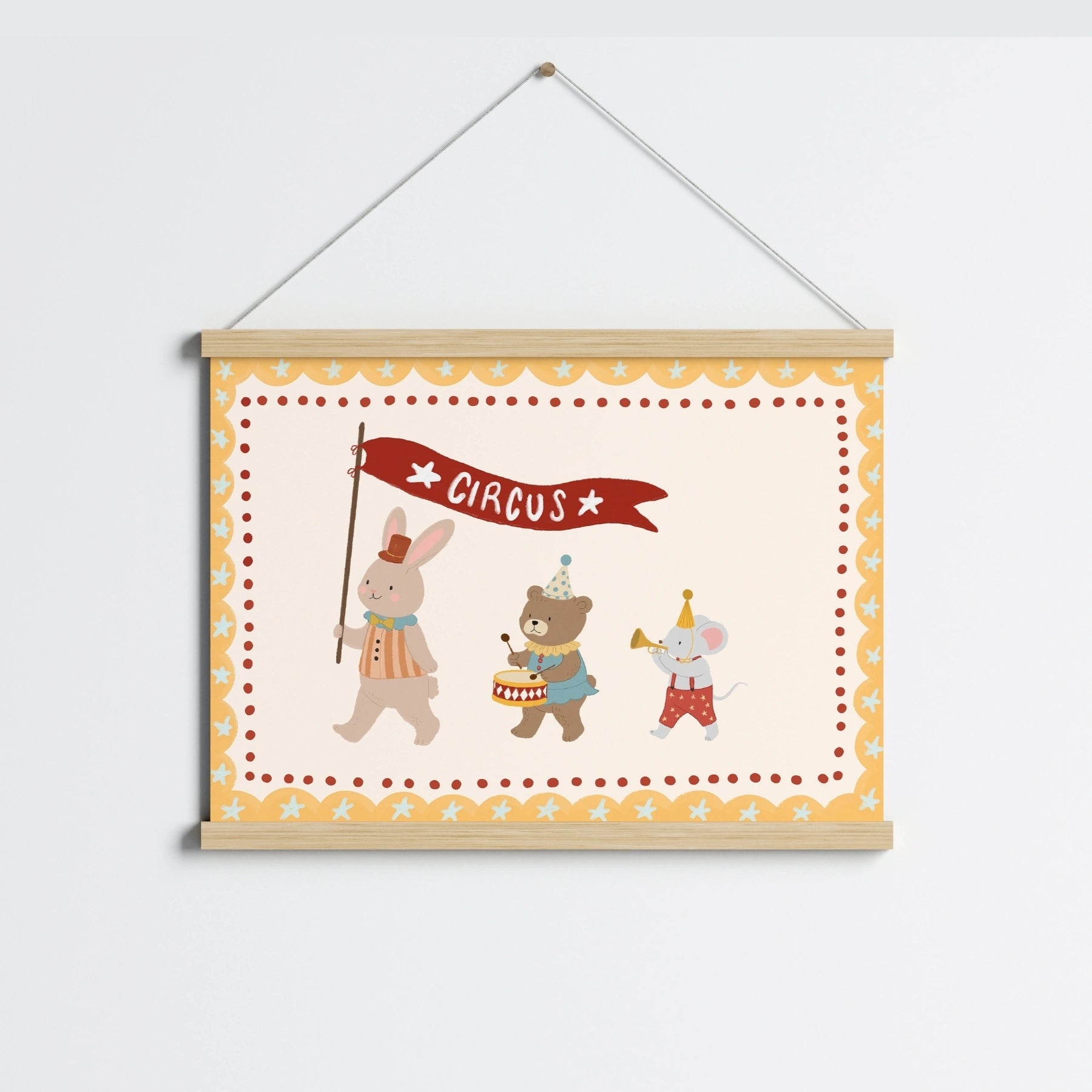 Whimsical Circus Animals Print, Circus Nursery Decor