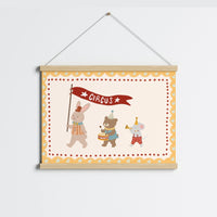 Whimsical Circus Animals Print, Circus Nursery Decor