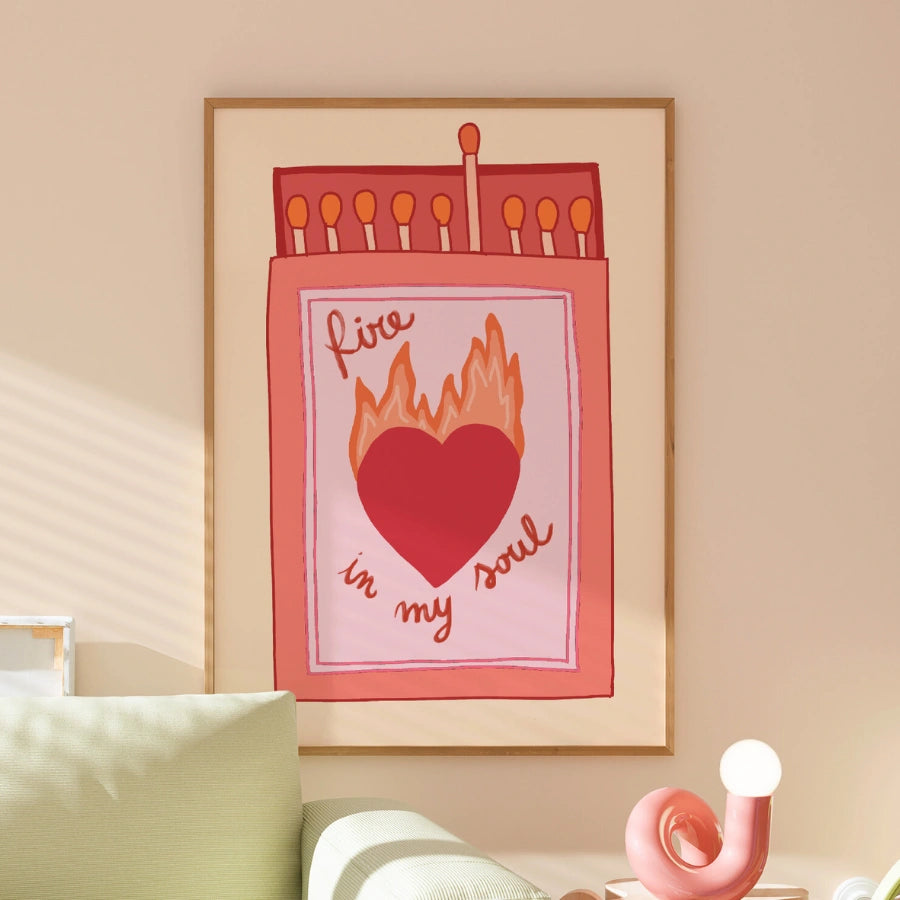 Fire in My Soul Christian Wall Art – Bold Matchbox Faith Print