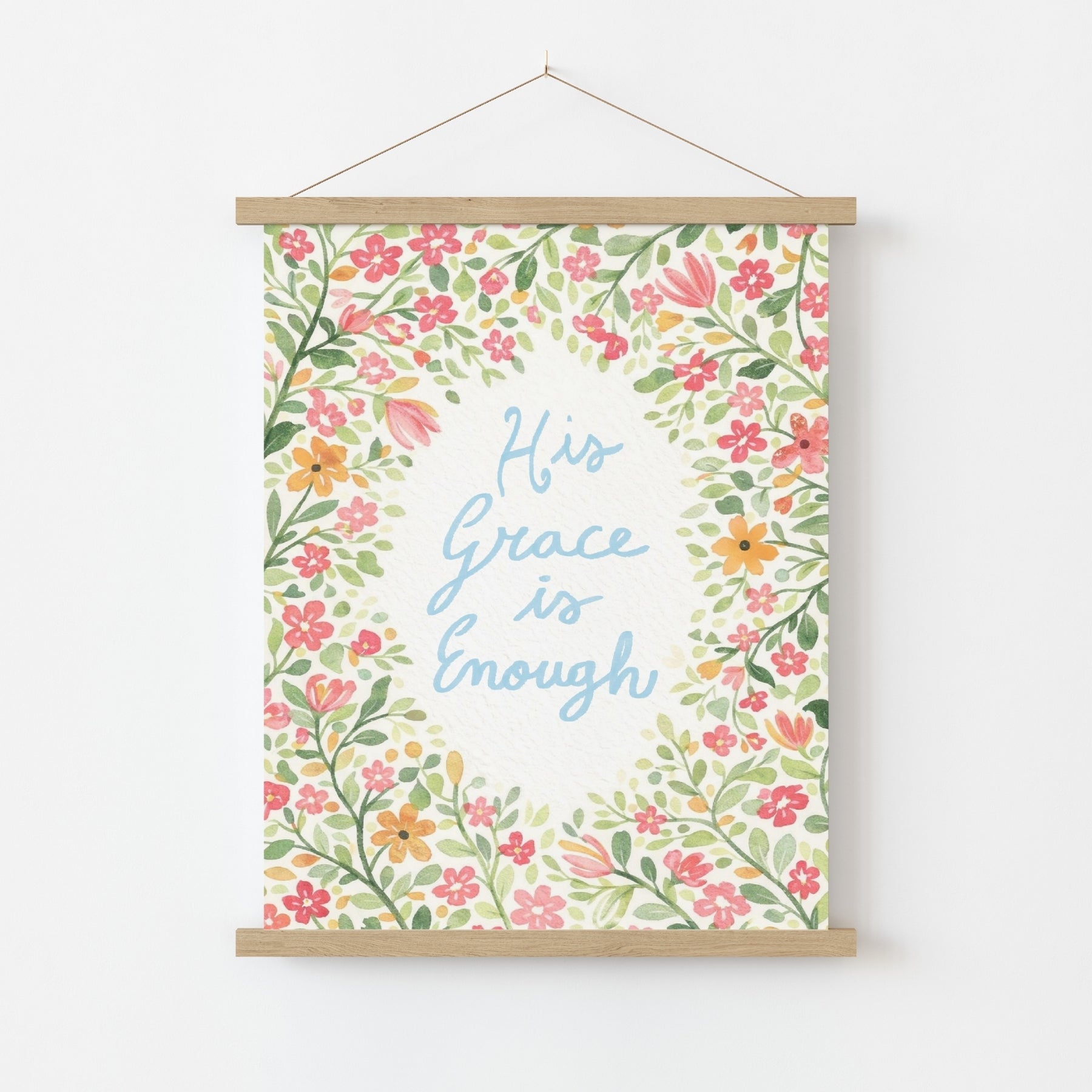 Floral Spring Scripture Print, Christian Wall Decor